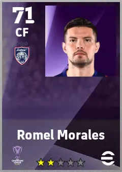 Romel Morales eFootball 2026 player card — 71 OVR CF