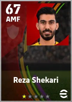 Reza Shekari eFootball 2026 player card — 67 OVR AMF