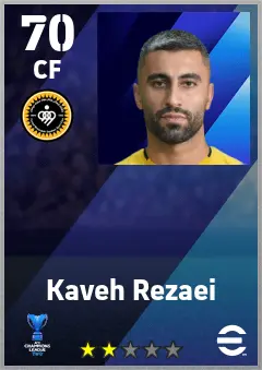Kaveh Rezaei eFootball 2026 player card — 70 OVR CF