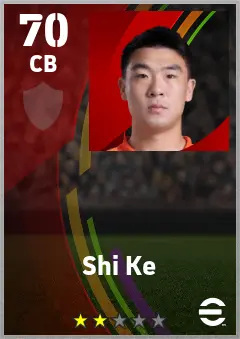 Shi Ke eFootball 2026 player card — 70 OVR CB