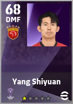 Yang Shiyuan eFootball 2026 player card — 68 OVR DMF