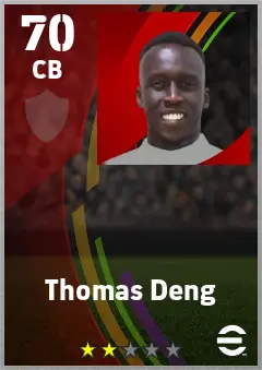 Thomas Deng eFootball 2026 player card — 70 OVR CB