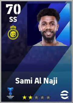 Sami Al Naji eFootball 2026 player card — 70 OVR SS
