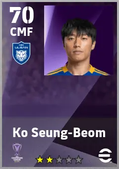 Ko Seung-Beom eFootball 2026 player card — 70 OVR CMF