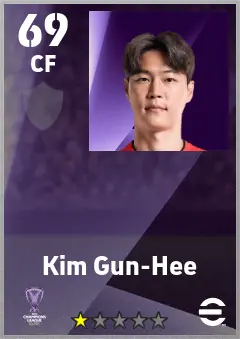 Kim Gun-Hee eFootball 2026 player card — 69 OVR CF