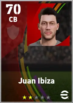 Juan Ibiza eFootball 2026 player card — 70 OVR CB