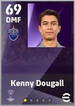 Kenny Dougall eFootball 2026 player card — 69 OVR DMF