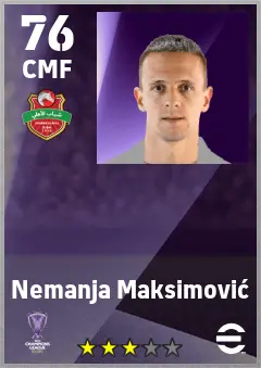 Nemanja Maksimovic eFootball 2026 player card — 76 OVR CMF