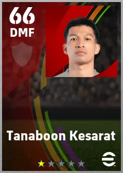 Tanaboon Kesarat eFootball 2026 player card — 66 OVR DMF