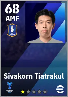 Sivakorn Tiatrakul eFootball 2026 player card — 68 OVR AMF