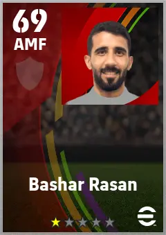 Bashar Rasan eFootball 2026 player card — 69 OVR AMF