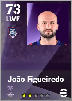 Joao Figueiredo eFootball 2026 player card — 73 OVR LWF