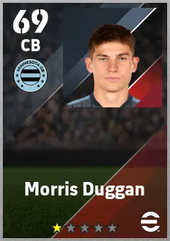 Morris Duggan eFootball 2026 player card — 69 OVR CB