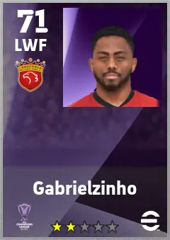Gabrielzinho eFootball 2026 player card — 71 OVR LWF