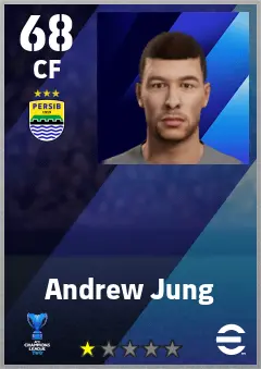 Andrew Jung eFootball 2026 player card — 68 OVR CF