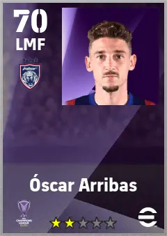 Oscar Arribas eFootball 2026 player card — 70 OVR LMF