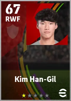 Kim Han-Gil eFootball 2026 player card — 67 OVR RWF