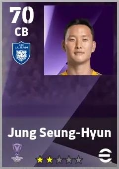 Jung Seung-Hyun eFootball 2026 player card — 70 OVR CB