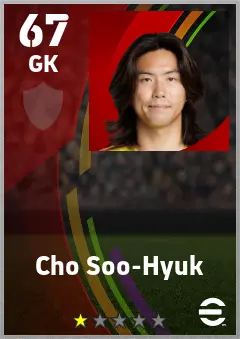Cho Soo-Hyuk eFootball 2026 player card — 67 OVR GK