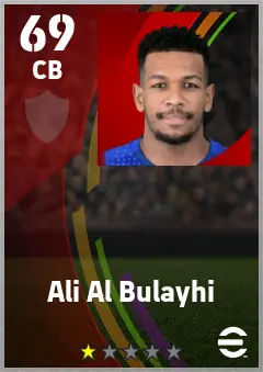 Ali Al Bulayhi eFootball 2026 player card — 69 OVR CB