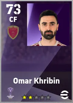 Omar Khribin eFootball 2026 player card — 73 OVR CF