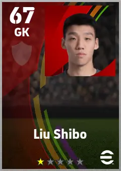 Liu Shibo eFootball 2026 player card — 67 OVR GK