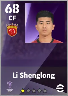 Li Shenglong eFootball 2026 player card — 68 OVR CF