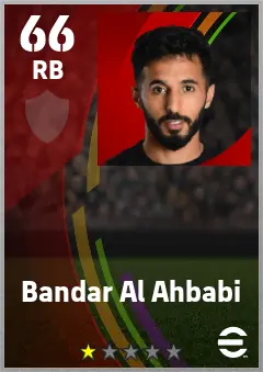 Bandar Al Ahbabi eFootball 2026 player card — 66 OVR RB
