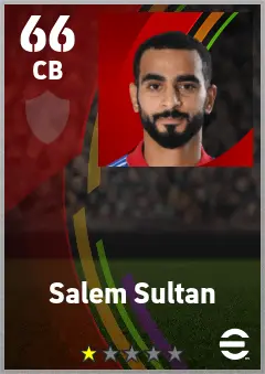Salem Sultan eFootball 2026 player card — 66 OVR CB