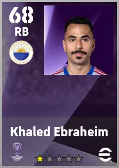 Khaled Ebraheim eFootball 2026 player card — 68 OVR RB