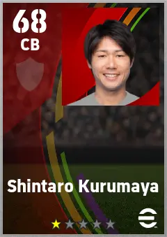 Shintaro Kurumaya eFootball 2026 player card — 68 OVR CB
