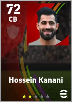 Hossein Kanani eFootball 2026 player card — 72 OVR CB
