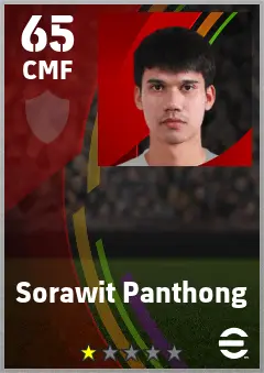 Sorawit Panthong eFootball 2026 player card — 65 OVR CMF
