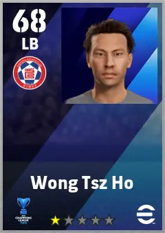 Wong Tsz Ho eFootball 2026 player card — 68 OVR LB
