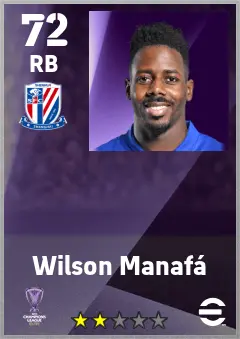 Wilson Manafa eFootball 2026 player card — 72 OVR RB