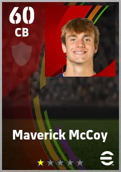 Maverick McCoy eFootball 2026 player card — 60 OVR CB