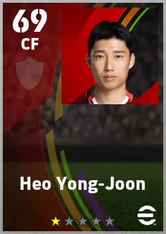 Heo Yong-Joon eFootball 2026 player card — 69 OVR CF