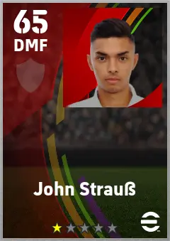 John StrauSS eFootball 2026 player card — 66 OVR RB