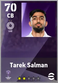 Tarek Salman eFootball 2026 player card — 70 OVR CB