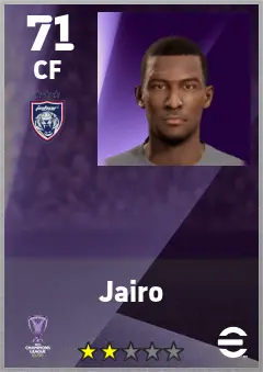 Jairo eFootball 2026 player card — 71 OVR CF