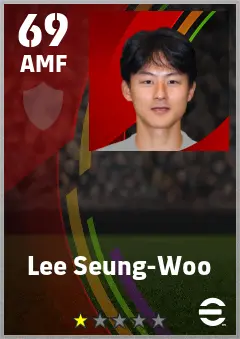 Lee Seung-Woo eFootball 2026 player card — 69 OVR AMF