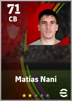 Matias Nani eFootball 2026 player card — 71 OVR CB