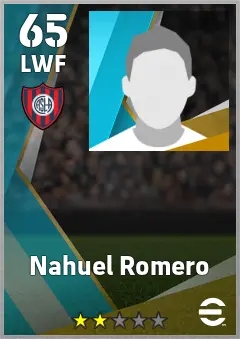 Nahuel Romero eFootball 2026 player card — 65 OVR LWF