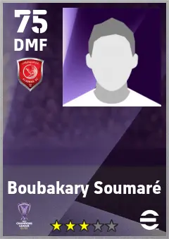 Boubakary Soumare eFootball 2026 player card — 75 OVR DMF
