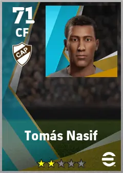 Tomas Nasif eFootball 2026 player card — 71 OVR CF