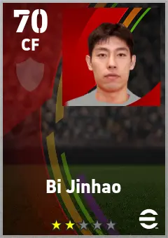 Bi Jinhao eFootball 2026 player card — 70 OVR CF