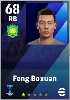 Feng Boxuan eFootball 2026 player card — 68 OVR RB