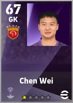 Chen Wei eFootball 2026 player card — 67 OVR GK