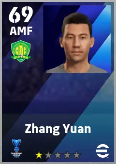 Zhang Yuan eFootball 2026 player card — 69 OVR AMF