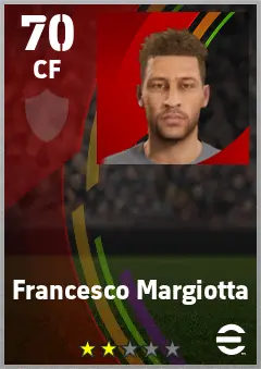 Francesco Margiotta eFootball 2026 player card — 70 OVR CF